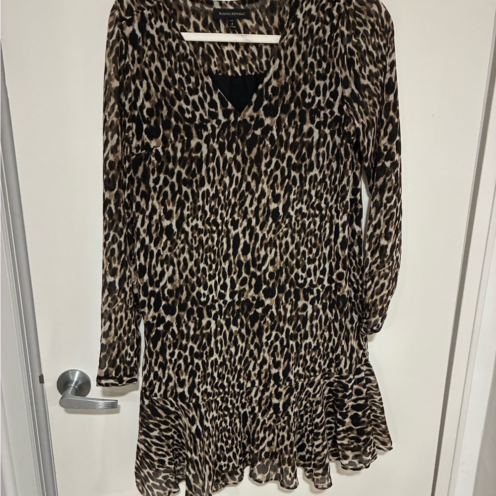 Banana Republic Brown and Black Leopard Print Dress